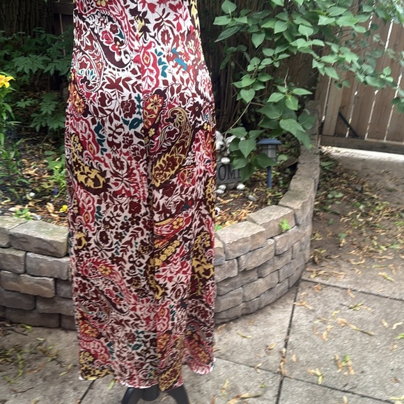 Zara Basic Metalic Paisly Multicolor Maxi Dress. Size XS - Picture 5 of 10